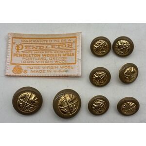 Vintage Pendleton Tan Gold Brass Buttons From Ladies Blazer Jacket X8